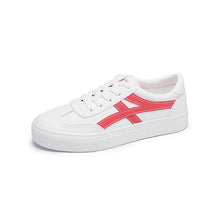 Load image into Gallery viewer, HOT Women Sneakers 2019 Fashion Breathble Vulcanized Shoes Women Pu leather Platform Shoes Women Lace up Casual Shoes White