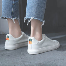 Load image into Gallery viewer, HOT Women Sneakers 2019 Fashion Breathble Vulcanized Shoes Women Pu leather Platform Shoes Women Lace up Casual Shoes White