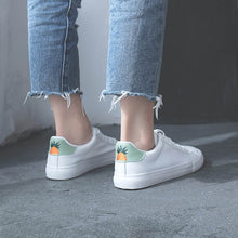 Load image into Gallery viewer, HOT Women Sneakers 2019 Fashion Breathble Vulcanized Shoes Women Pu leather Platform Shoes Women Lace up Casual Shoes White