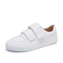 Load image into Gallery viewer, HOT Women Sneakers 2019 Fashion Breathble Vulcanized Shoes Women Pu leather Platform Shoes Women Lace up Casual Shoes White