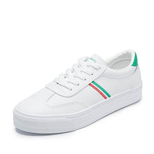 Load image into Gallery viewer, HOT Women Sneakers 2019 Fashion Breathble Vulcanized Shoes Women Pu leather Platform Shoes Women Lace up Casual Shoes White