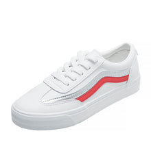 Load image into Gallery viewer, HOT Women Sneakers 2019 Fashion Breathble Vulcanized Shoes Women Pu leather Platform Shoes Women Lace up Casual Shoes White