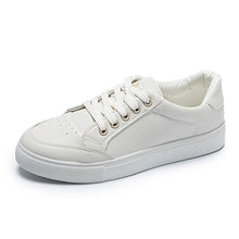 Load image into Gallery viewer, HOT Women Sneakers 2019 Fashion Breathble Vulcanized Shoes Women Pu leather Platform Shoes Women Lace up Casual Shoes White