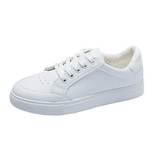 Load image into Gallery viewer, HOT Women Sneakers 2019 Fashion Breathble Vulcanized Shoes Women Pu leather Platform Shoes Women Lace up Casual Shoes White