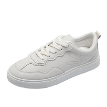 Load image into Gallery viewer, HOT Women Sneakers 2019 Fashion Breathble Vulcanized Shoes Women Pu leather Platform Shoes Women Lace up Casual Shoes White