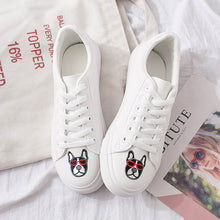 Load image into Gallery viewer, HOT Women Sneakers 2019 Fashion Breathble Vulcanized Shoes Women Pu leather Platform Shoes Women Lace up Casual Shoes White