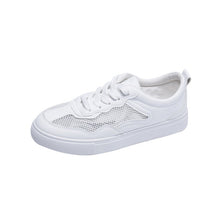 Load image into Gallery viewer, HOT Women Sneakers 2019 Fashion Breathble Vulcanized Shoes Women Pu leather Platform Shoes Women Lace up Casual Shoes White