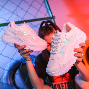 2019 New Sprinhg Autumn Women Shoes White Shoes Fashion Wild Platform Footwear Breathable Mesh Casual Shoes Sneakers