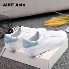 Load image into Gallery viewer, HOT Women Sneakers 2019 Fashion Breathble Vulcanized Shoes Women Pu leather Platform Shoes Women Lace up Casual Shoes White