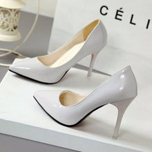 Load image into Gallery viewer, Plus Size 34-44 Hot Women Shoes Pointed Toe Pumps Patent Leather Dress High Heels Boat Wedding Zapatos Mujer Blue Wine Red
