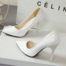 Load image into Gallery viewer, Plus Size 34-44 Hot Women Shoes Pointed Toe Pumps Patent Leather Dress High Heels Boat Wedding Zapatos Mujer Blue Wine Red