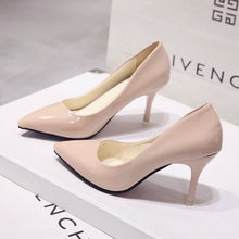 Load image into Gallery viewer, Plus Size 34-44 Hot Women Shoes Pointed Toe Pumps Patent Leather Dress High Heels Boat Wedding Zapatos Mujer Blue Wine Red